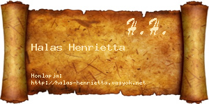 Halas Henrietta névjegykártya