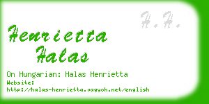 henrietta halas business card